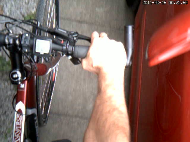 Cyclist passing a car.