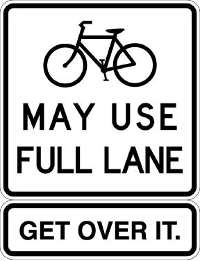 Cyclists may use full lane image
